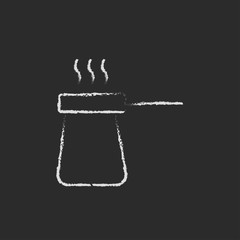 Coffee turk icon drawn in chalk.