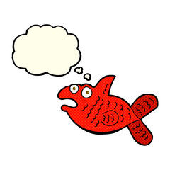 cartoon fish with thought bubble