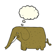 cartoon mammoth with thought bubble