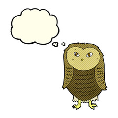 cartoon owl with thought bubble