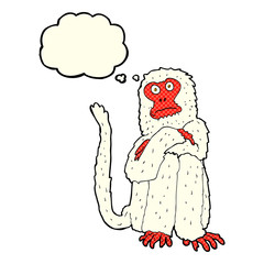 cartoon monkey with thought bubble