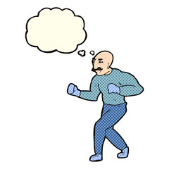 cartoon victorian boxer with thought bubble