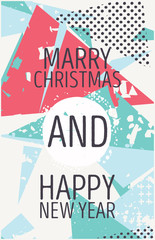 Happy new year and marry christmas card 