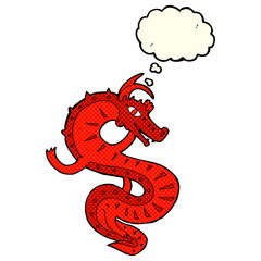 saxon dragon cartoon with thought bubble