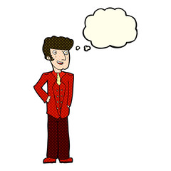 cartoon upperclass man with thought bubble