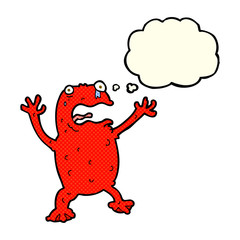 cartoon poisonous frog with thought bubble