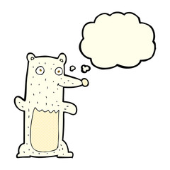 cartoon polar bear with thought bubble