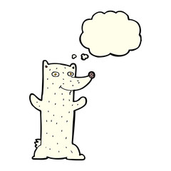 cartoon polar bear with thought bubble