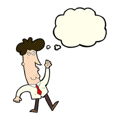 cartoon office man with thought bubble