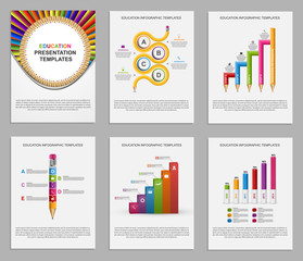Set Infographics for education brochures and presentations.