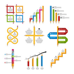 Education pencil option Infographics design template.