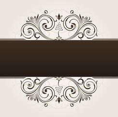 vector template for text. vintage frame decorated background flo