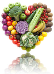 Heart shape fruits and vegetables