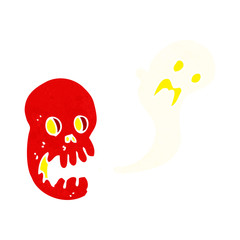 cartoon spooky skull