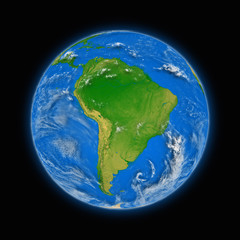 South America on planet Earth