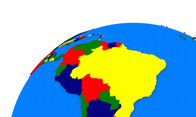 south America on Earth political map