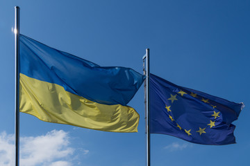 flag of the EU and Ukraine