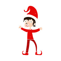 cartoon excited christmas elf