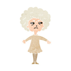 cartoon bitter old woman