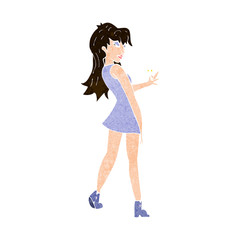 cartoon woman posing in dress