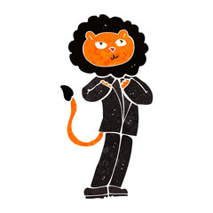cartoon lion businessman