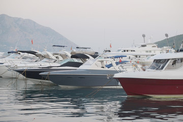 Fototapeta premium Boats in a port of Budva, Montenegro