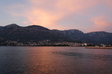 Fototapeta premium Landscape with the image of evening Bar, Montanegro