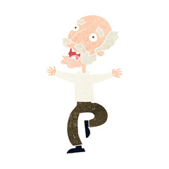 cartoon old man having a fright