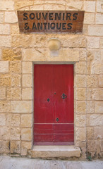 Fototapeta premium Red wooden door