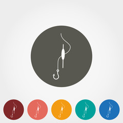 Float fishing with a hook icon.