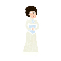 cartoon shocked victorian woman