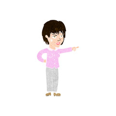 cartoon woman pointing
