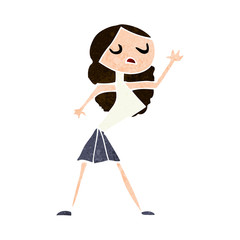 cartoon woman dancing