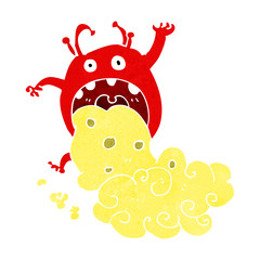 cartoon gross monster being sick