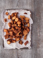 rustic deep fried crispy pork rind