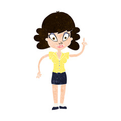 cartoon happy woman with idea