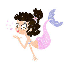 cartoon pretty mermaid