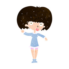 cartoon waving girl
