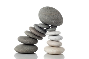 Balanced stack of different river stones