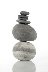 Fototapeta na wymiar Balanced stack of different river stones