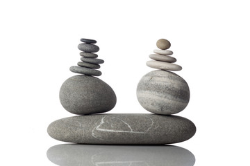Balanced stack of different river stones