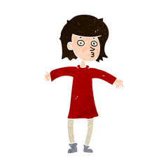 cartoon nervous woman