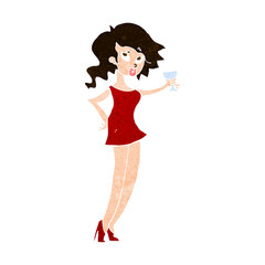 cartoon woman at party