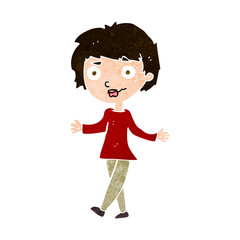 cartoon confused woman