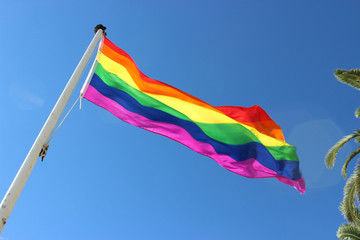 Obraz premium Rainbow Flag in Nice, France