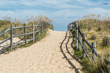 Beach pathway at Sandbridge beach in Virginia Beach, Virginia