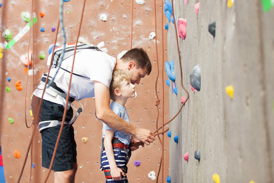 Boy Rock Climbing