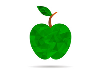 low poly green apple