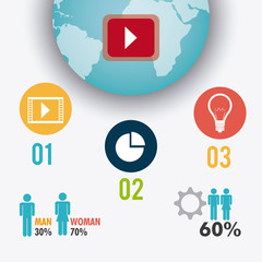World connections and business infographic