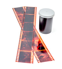 35mm film negative and roll container
